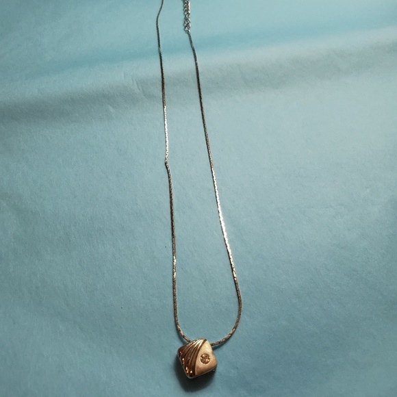 Vintage Silver necklace with Diamond gemstone - Picture 4 of 8